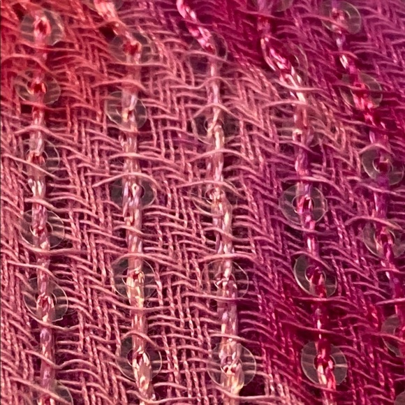 Lauren Ralph Lauren Pink and Purple Floral Watercolor & Sequin Artistic Wrap - Picture 5 of 6